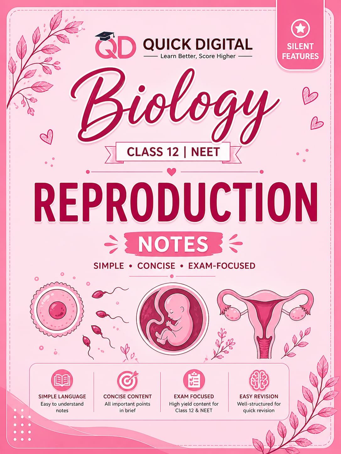 Biology Reproduction Notes for Class 12 & NEET – Simple, Concise & Exam-Focused PDF