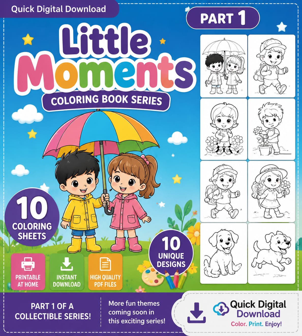 Little Moments Coloring Book Part 1 – Fun Printable Coloring Pages for Kids