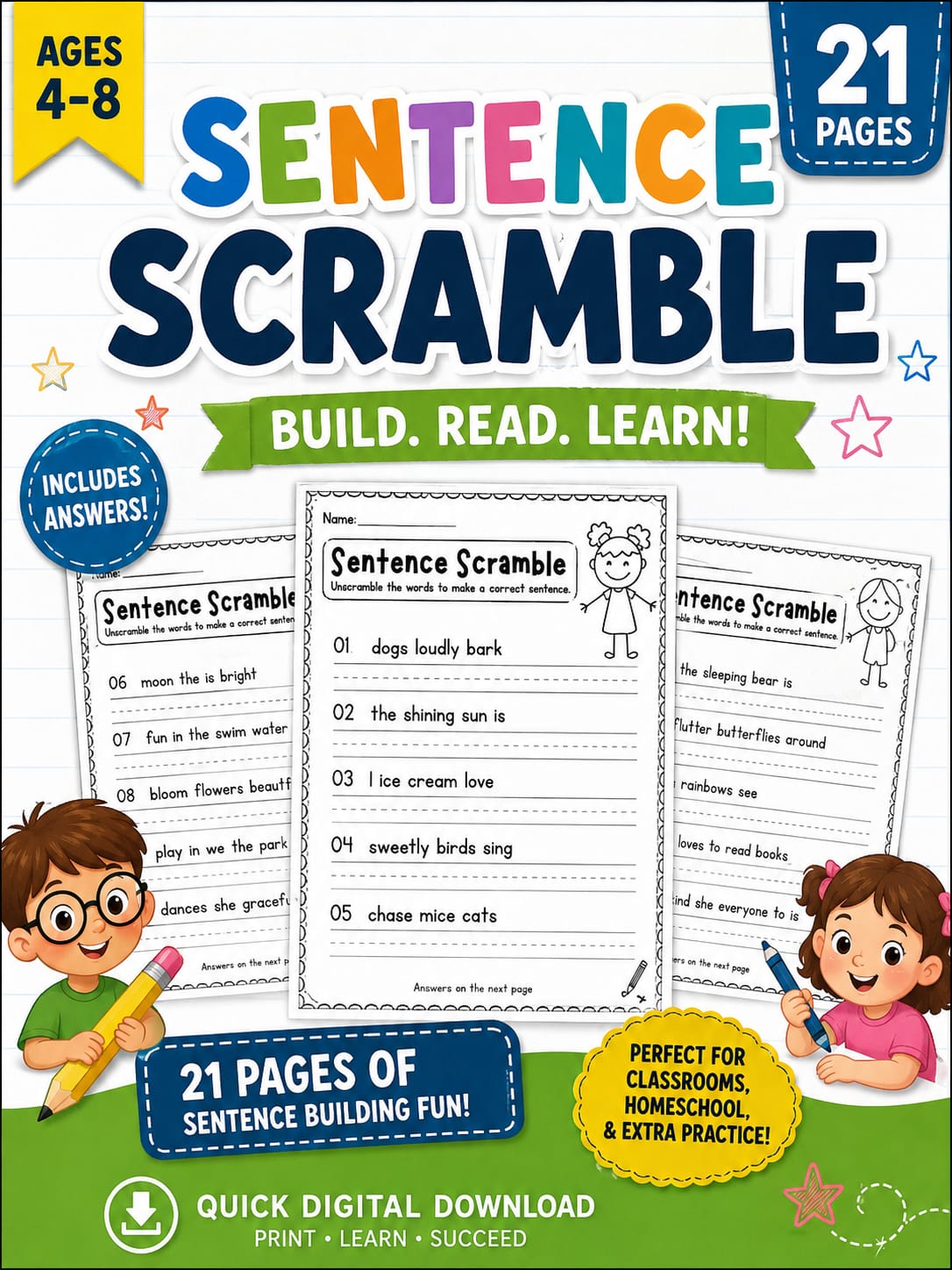 Boost Reading Skills with Sentence Scramble Activities